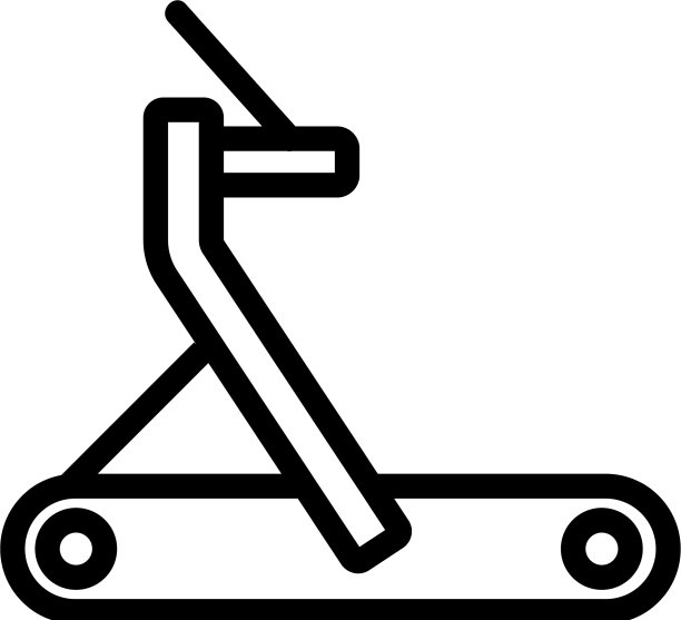 专业跑步机与扭曲磁带图标图片下载