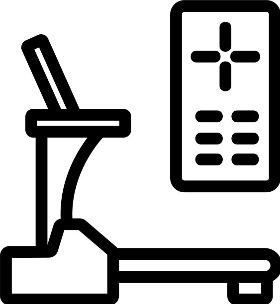 机械跑步机与遥控图标图片下载