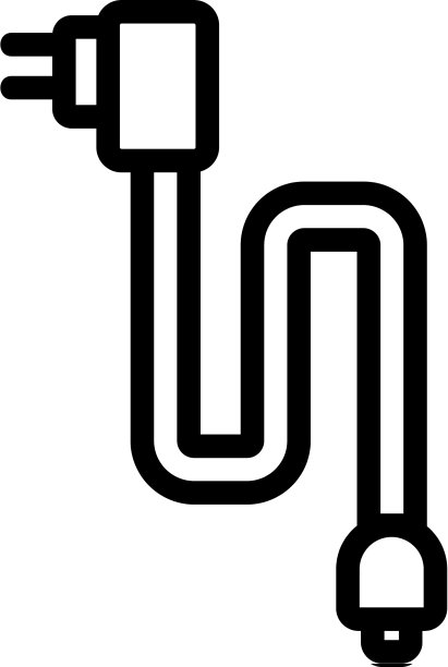 电源线与插头图标轮廓图片下载