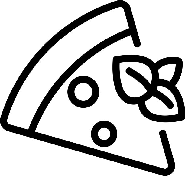 切片披萨与牛至图标轮廓图片下载