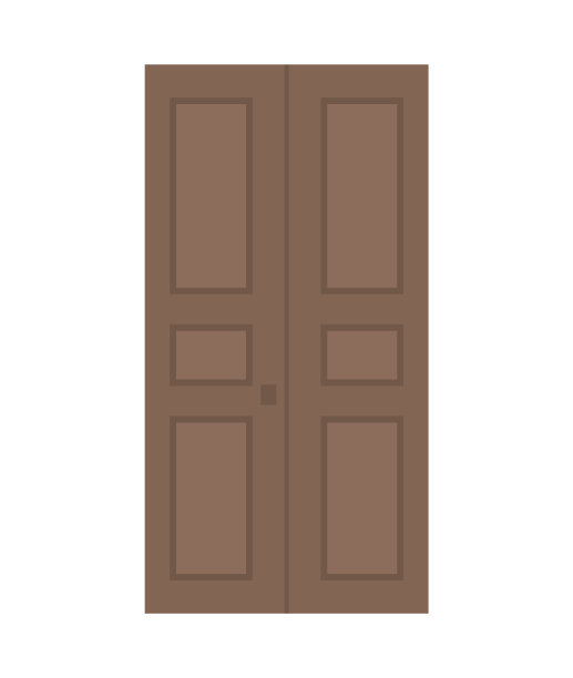 布朗关上了前门。孤立在白色背景上。图片下载