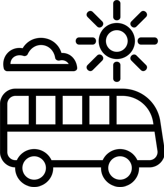在晴朗的天气乘坐公共汽车图标图片下载