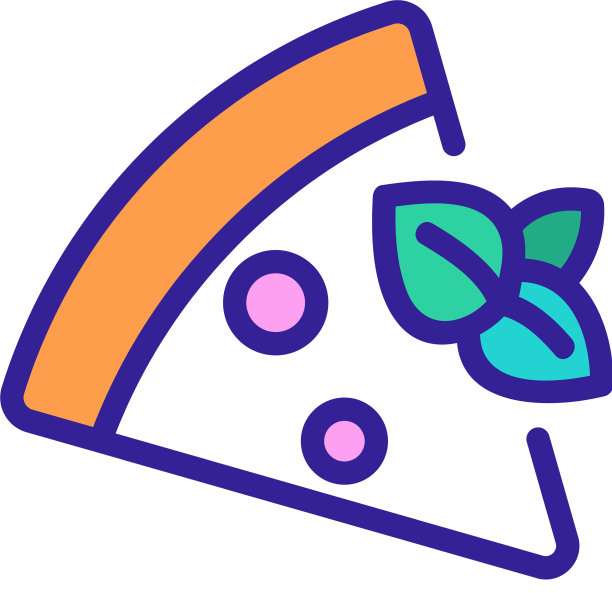 切片披萨与牛至图标轮廓图片下载