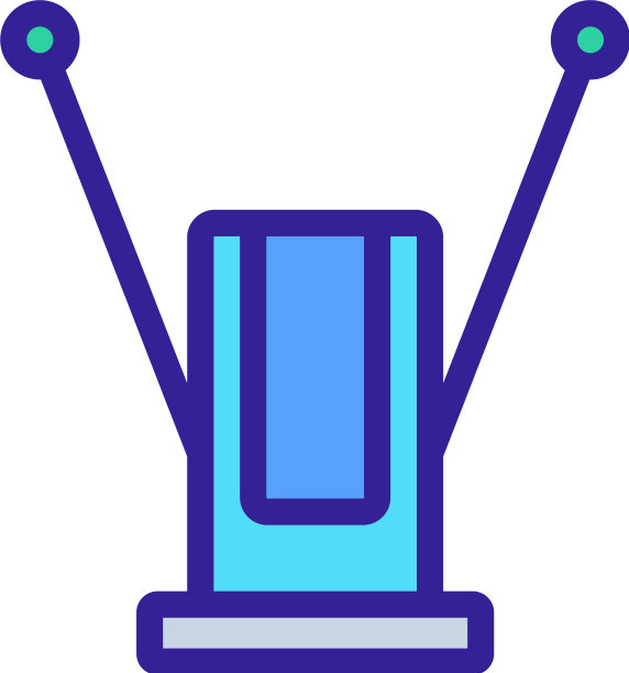 放大器高清电视天线图标轮廓图片下载