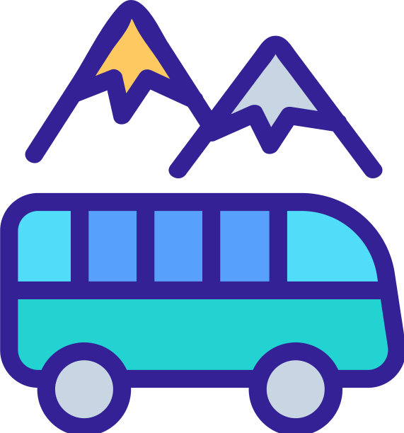 山中旅游巴士图标轮廓图片下载