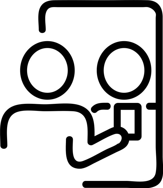 自拍人在镜子图标轮廓图片下载