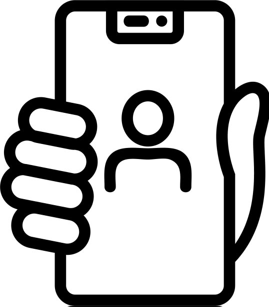 手持自拍手机图标轮廓图片下载