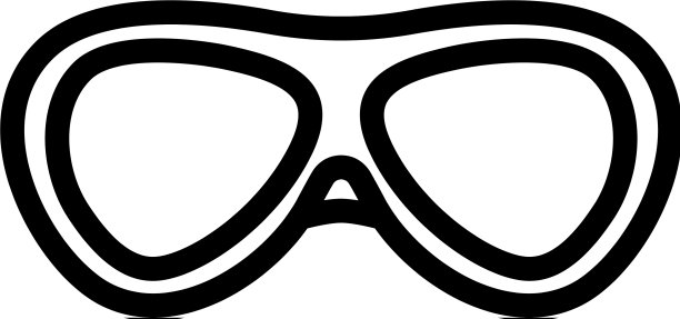 椭圆游泳训练眼镜图标轮廓图片下载