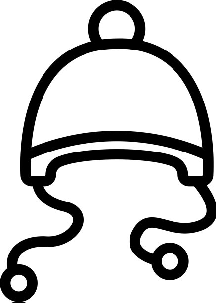 帽子与耳罩与绳子绒球图标图片下载