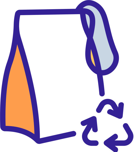 零废纸袋的图标轮廓图片下载