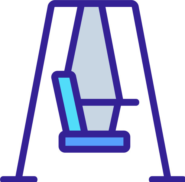 秋千沙发与枕头侧视图图标图片下载