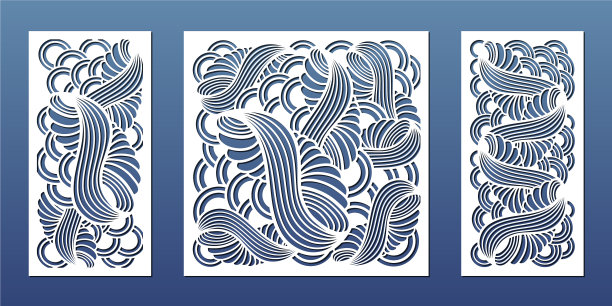 激光切割模板集抽象几何图案图片下载