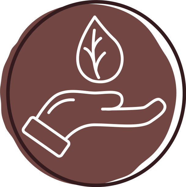 手用叶植物有机块式图标图片下载