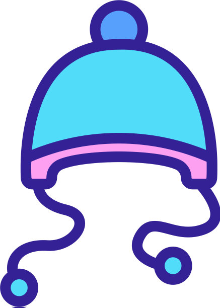 帽子与耳罩与绳子绒球图标图片下载