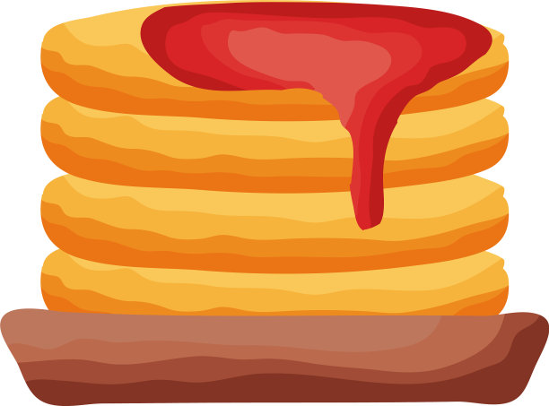 煎饼与枫蜜扁平风格图标图片下载