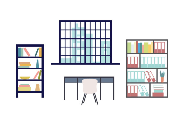 整洁而不脏的房间，平面卡通矢量插图孤立图片下载