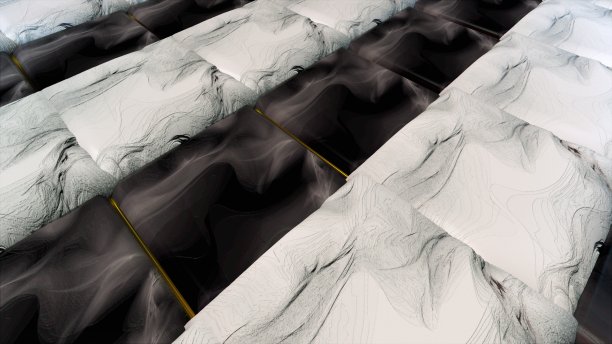 墙壁用带有金色条纹的大理石板装饰，电脑生成。抽象背景的3d渲染图片下载