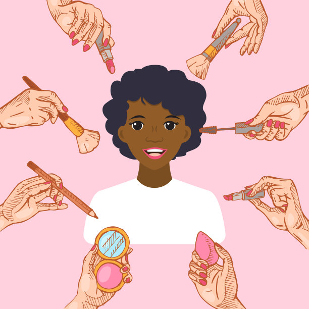 手持装饰化妆品材料黑色图片下载