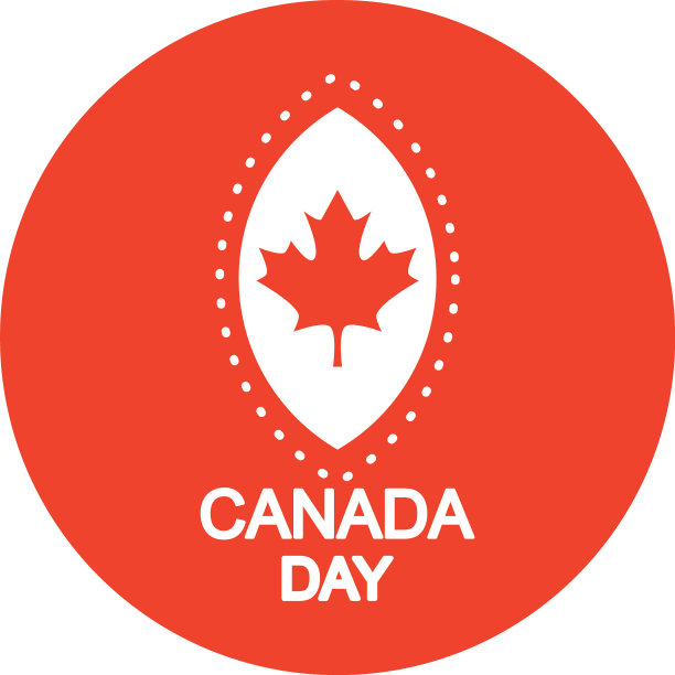 加拿大日设计与枫叶图标块图片下载