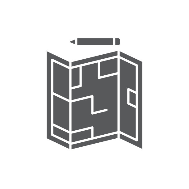 蓝图和铅笔图标符号计划孤立上图片下载