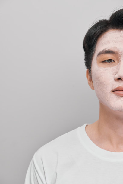 美容男子肖像泥健康磨砂图片下载