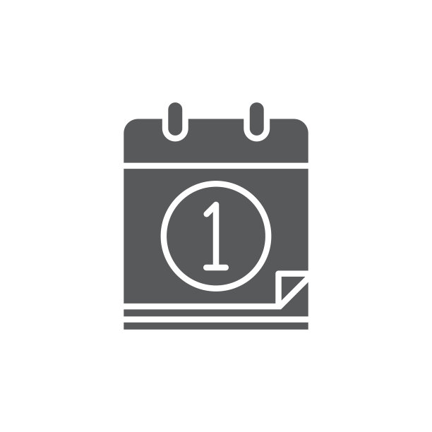 日历日期日一图标符号孤立上图片下载