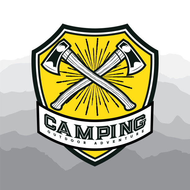 露营和远足标志设计冒险生活图片下载