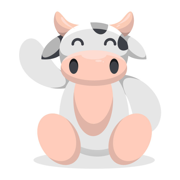 可爱的牛吉祥物卡通图片下载