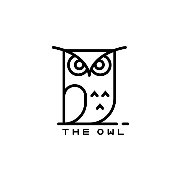 图标或猫头鹰标志在细线风格图片下载