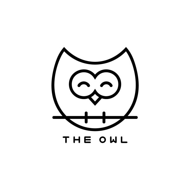 图标或猫头鹰标志在细线风格图片下载