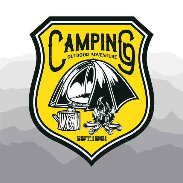 露营和远足标志设计冒险生活图片下载