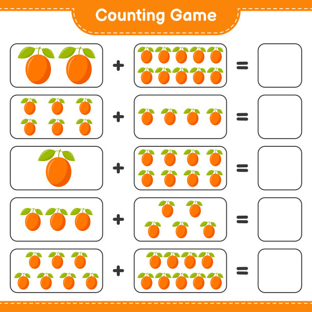 数数游戏，数出西门尼亚的数目并写出结果。教育儿童游戏，可打印的工作表，矢量插图图片下载