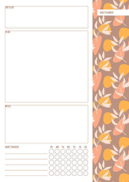 每日计划与抽象花卉设计图片下载