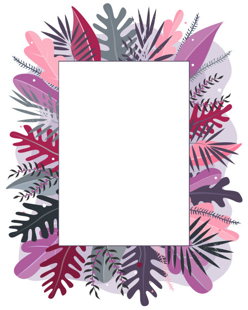 时尚的夏季热带树叶设计图片下载