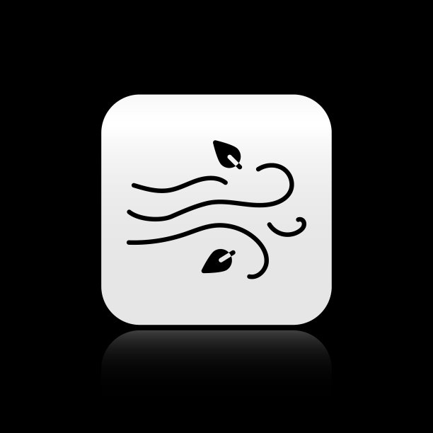 黑风图标孤立在黑色背景图片下载