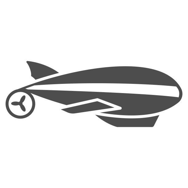 飞艇固体图标，气球节概念，浮空器标志的白色背景，飞艇图标在象形风格的移动概念和网页设计。矢量图形。图片下载
