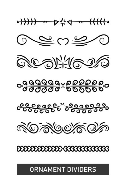 套黑色各种装饰隔断装饰。图片下载