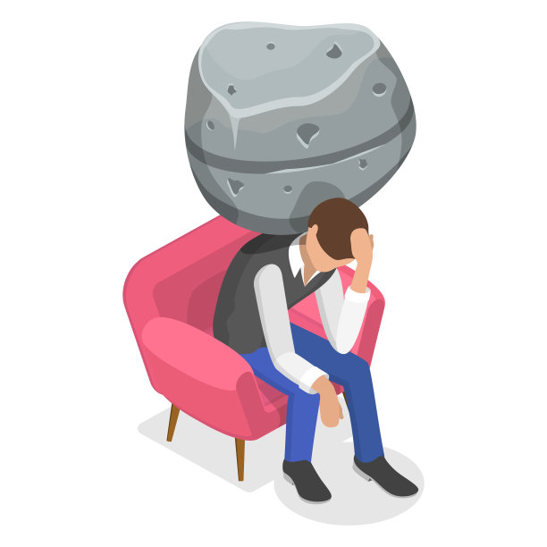 三维等距平面矢量概念插图沮丧和沮丧的人。图片下载