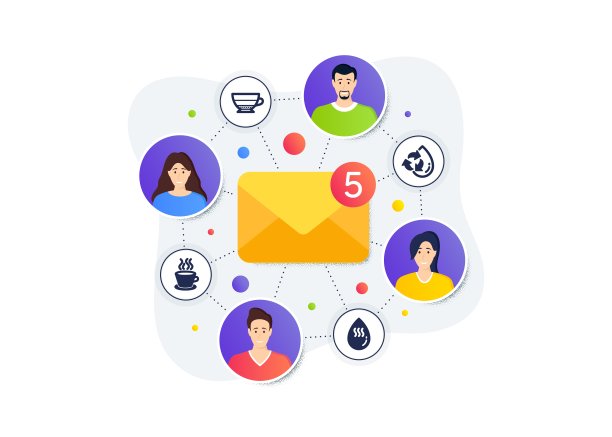 美式咖啡，茶杯和循环水图标集。热水的迹象。饮料杯，咖啡杯，续水。向量图片下载