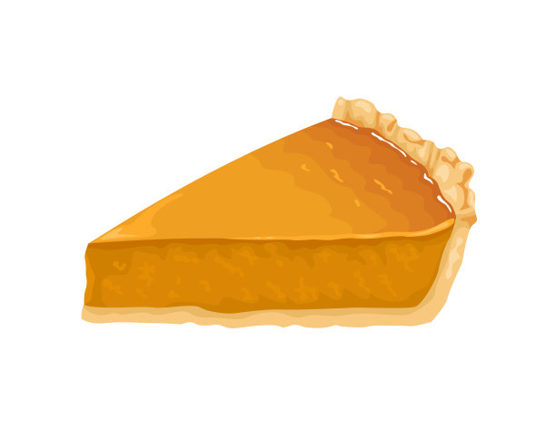 南瓜饼片孤立在白色背景上。矢量插图的新鲜烘焙商品在卡通扁平风格。图片下载