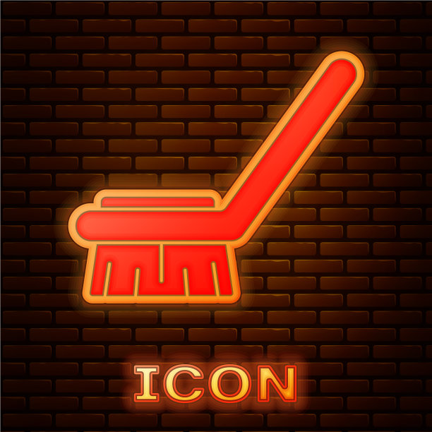 霓虹灯刷清洗图标隔离图片下载