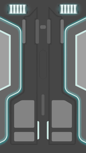 EPS10。矢量插图。科幻霓虹灯照明门。未来室内的图形说明。图片下载