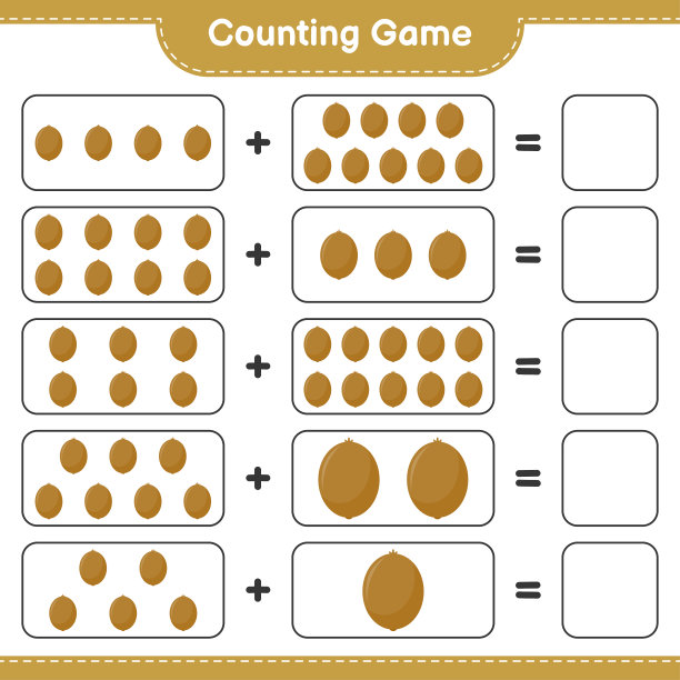 数游戏，数几维鸟的数量并写出结果。教育儿童游戏，可打印的工作表，矢量插图图片下载