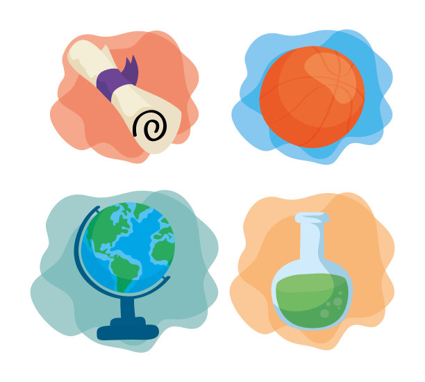 一组学校用品图标图片下载