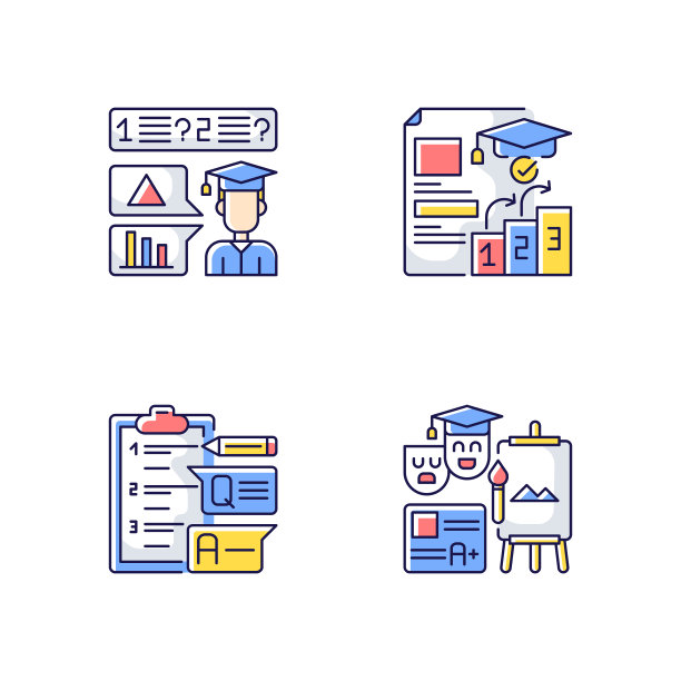 询问检查表RGB颜色图标集图片下载