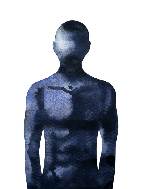 抽象黑人心灵精神身体水彩画插画设计素描解剖艺术图片下载