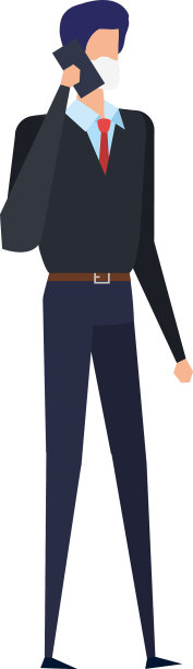 商人戴着面具在电话上交谈图片下载