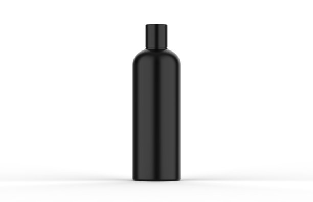 黑色化妆品瓶模型霜，肥皂，泡沫，洗发水，乳液，凝胶。化妆品上孤立的白色背景，3d插图图片下载