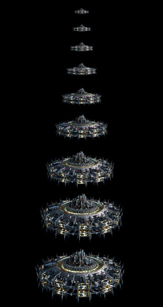 飞碟飞船拼贴实例孤立在黑色图片下载