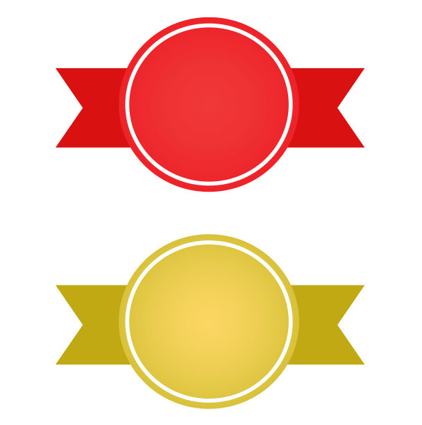 简单的红色和金色缎带图片下载